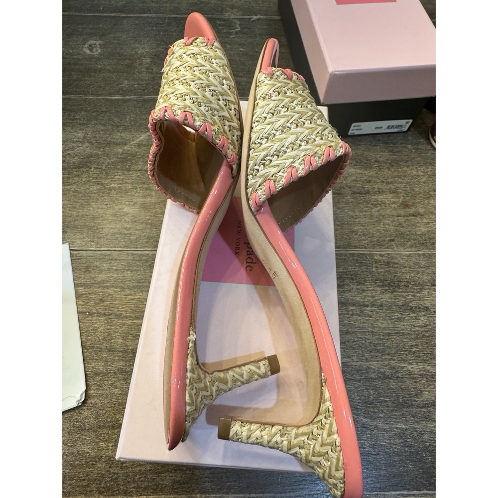 KATE SPADE NEW YORK Raffia Heeled Sandals Size 9.5‎ - Picture 6 of 11
